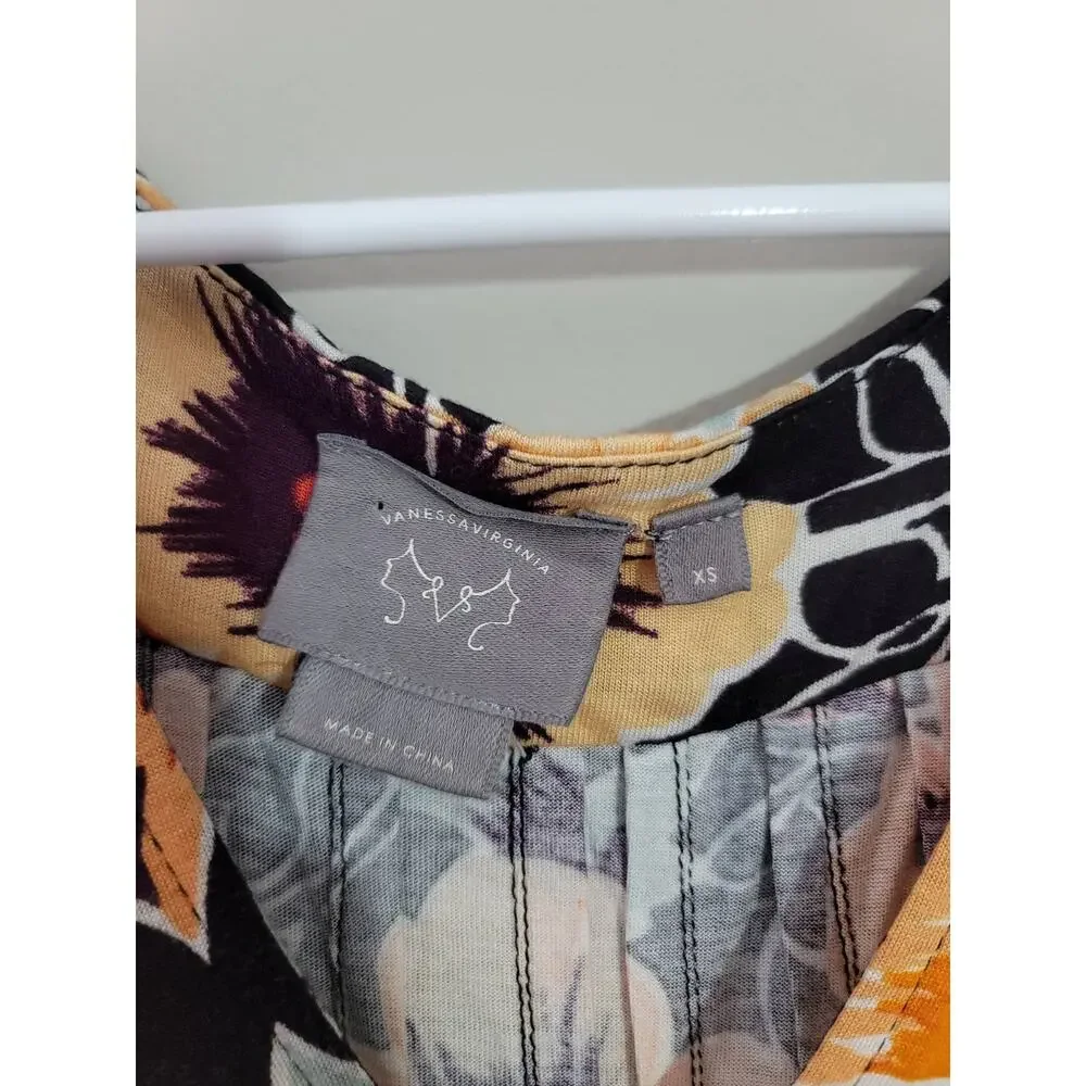 Anthropologie Vanessa Virginia Floral Swing Tank Top Blouse Size XS - Picture 3 of 5